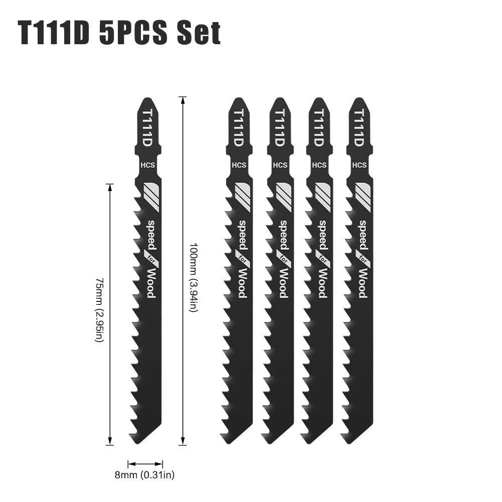 T-Shank Jigsaw Blade Set - HCS Blades for Wood, Metal & Plastic