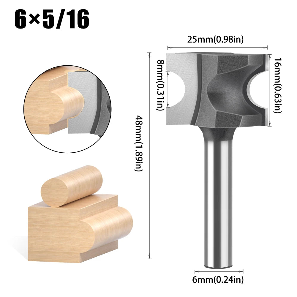 Half round side cutter router bit with 6mm and 12mm shank - image 17 of 24