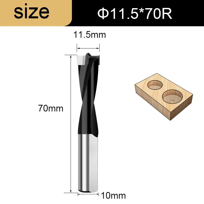 Gang drill bit for wood, 10mm shank, 70mm long - view 10