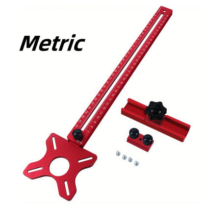4-in-1 Cabinet Hardware Jig & Router Guide – MM/Inch Circle Cutting Bracket