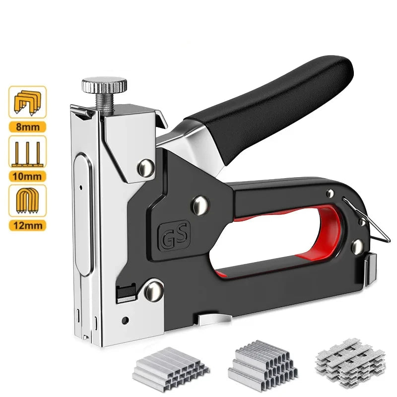 Manual staple and nail gun, 3-in-1 light duty stapler for woodworking