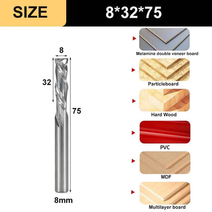 2-Flute Compression Router Bit - Up & Down Cut Carbide End Mill