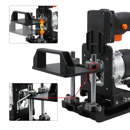 Close-up of the invisible fastener jig's precision guide rail