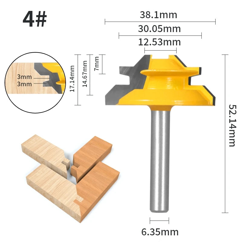 45° Lock Miter Router Bit