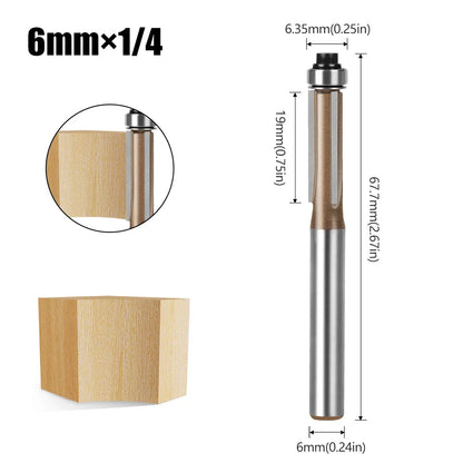 Straight Router Bit with Bearing - Tungsten Carbide