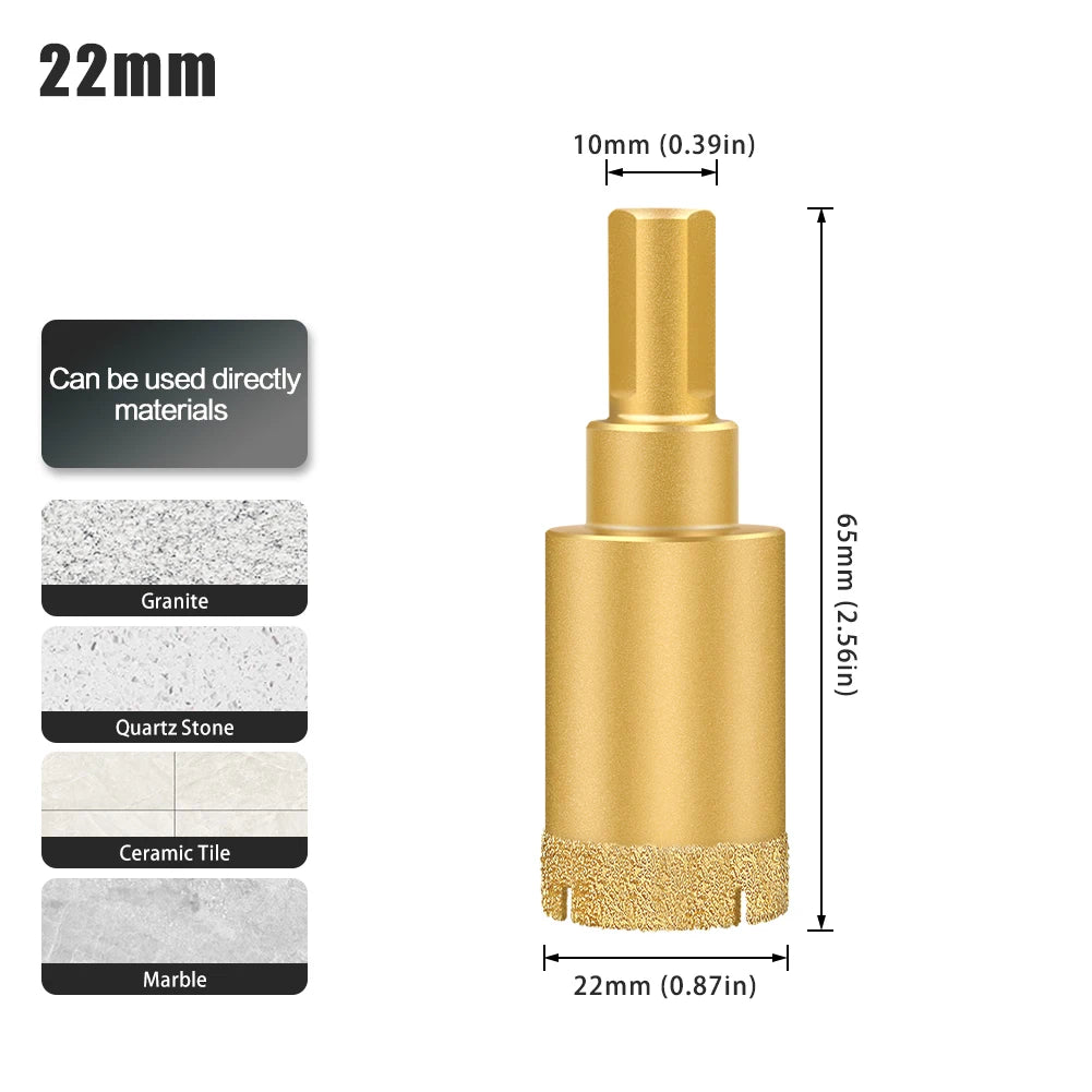 Diamond hole saw drill bit for tile, glass and marble - image 32 of 42