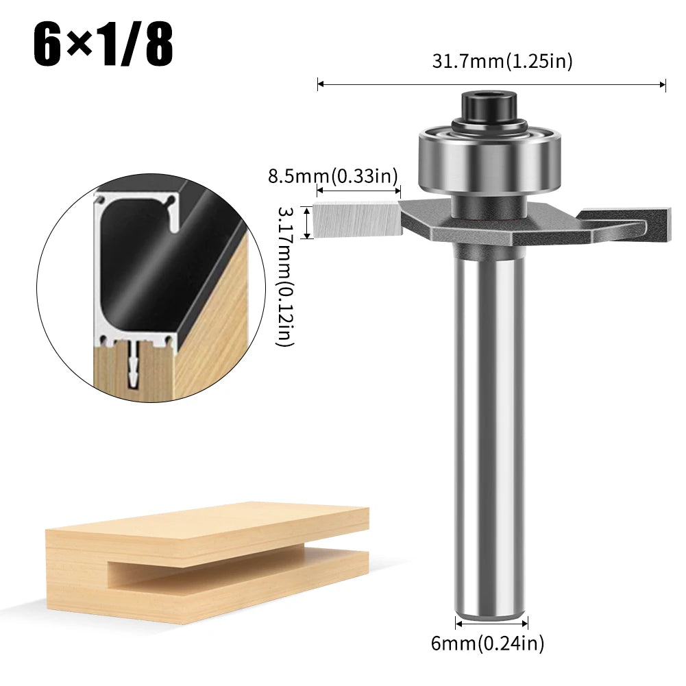 Ball T-slot router bit with 6mm and 12mm shank - image 18 of 24