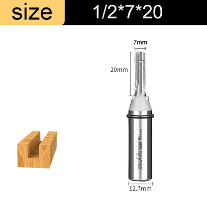 1/2in Shank 3-Flute Straight Router Bit - TCT Trimming & Slotting End Mill