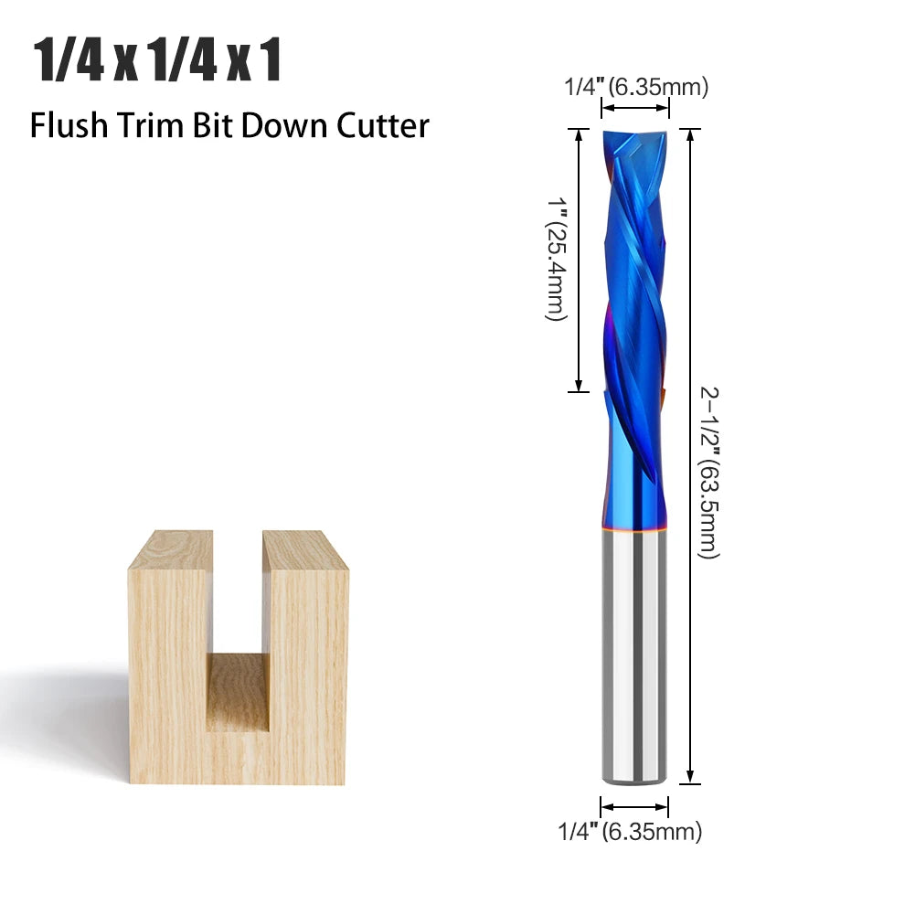 1/4in shank up-cut and down-cut carbide router bit - image 14 of 15