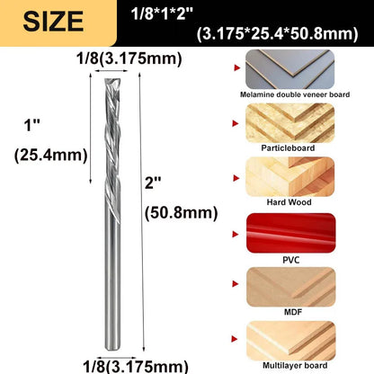 2-Flute Compression Router Bit - Up & Down Cut Carbide End Mill