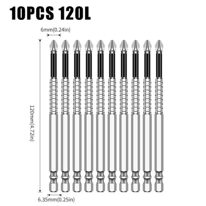 Non-Slip Magnetic Cross Head Screwdriver Bits - K5, 25-150mm Lengths