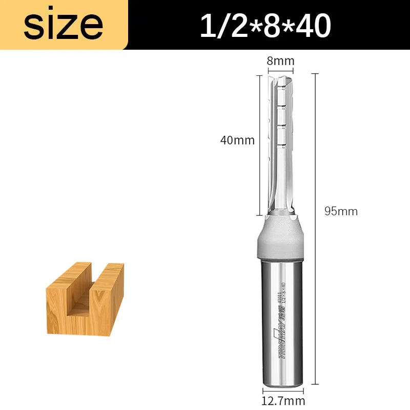 1/2in shank 3-flute straight router bit - view 7