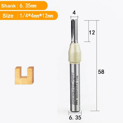TCT Straight End Mill Router Bit - 1/4in Shank