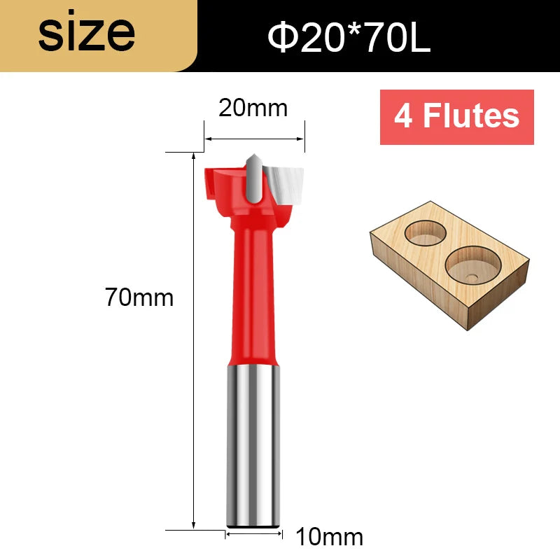 Gang Drill Bit for Wood - 10mm Shank, 70mm Long, Left & Right Rotation