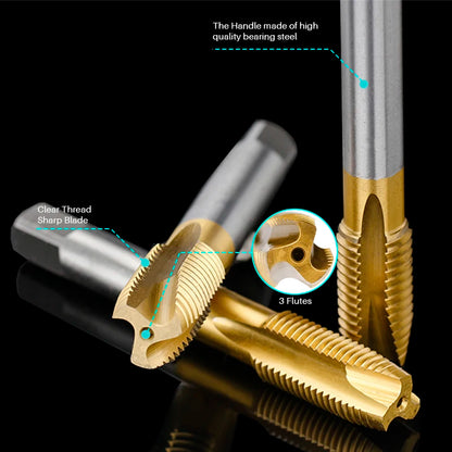 Straight flute HSS metric thread tap with TiN and nano blue coating - image 2 of 8