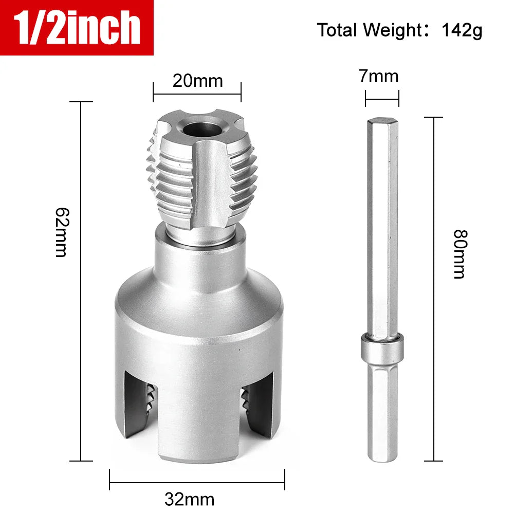 Manual Pipe Threader with Hex Fitting - DN15/DN20