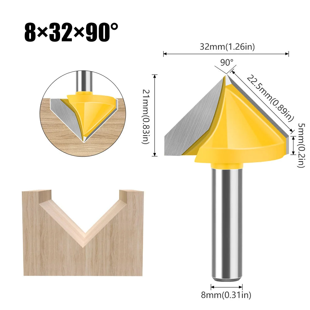 8mm shank V-groove router bit - image 14 of 16