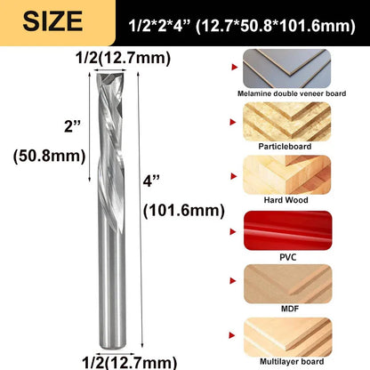 2-Flute Compression Router Bit - Up & Down Cut Carbide End Mill