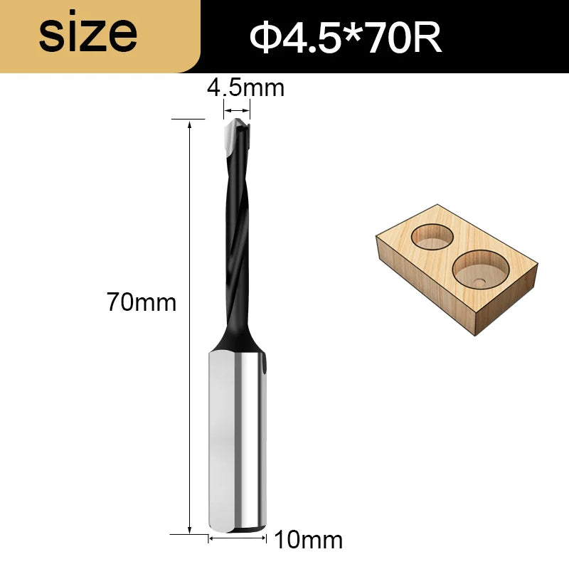 Gang Drill Bit for Wood - 10mm Shank, 70mm Long, Left & Right Rotation