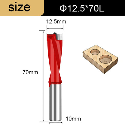 Gang Drill Bit for Wood - 10mm Shank, 70mm Long, Left & Right Rotation