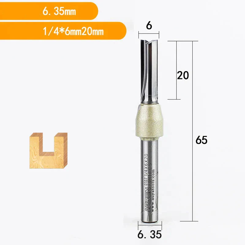 Arden Straight Router Bit - Tungsten, 1/4 Inch Shank
