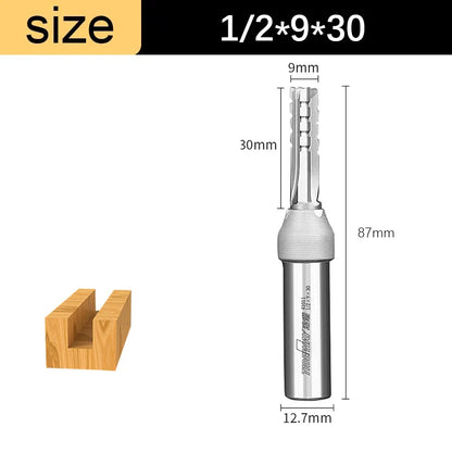 1/2in Shank 3-Flute Straight Router Bit - TCT Trimming & Slotting End Mill