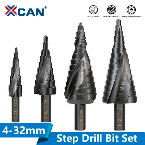 Nitride coated HSS step drill bit set
