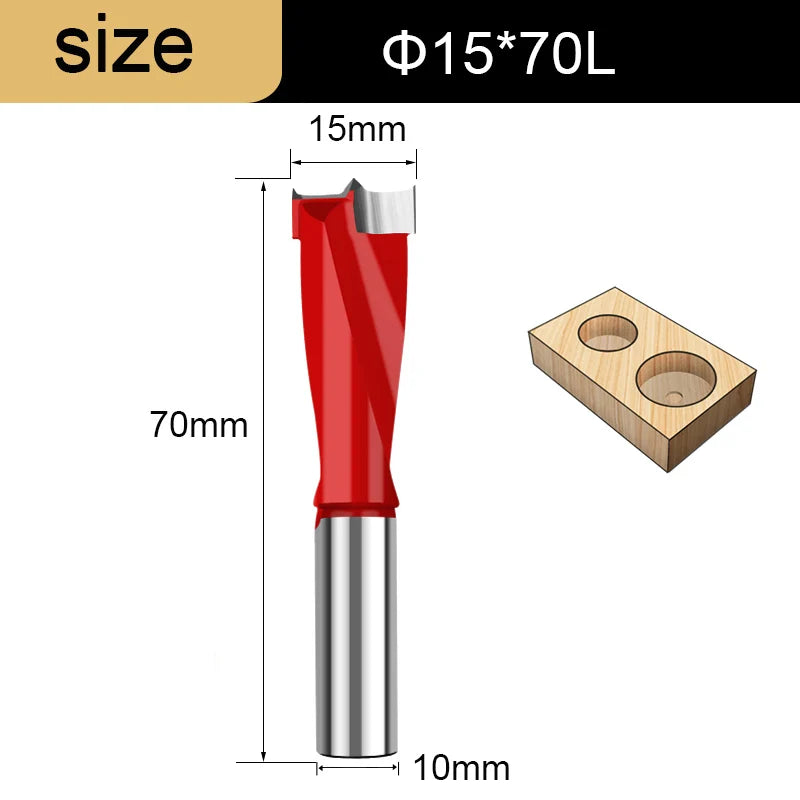 Gang Drill Bit for Wood - 10mm Shank, 70mm Long, Left & Right Rotation