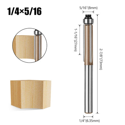 Straight Router Bit with Bearing - Tungsten Carbide