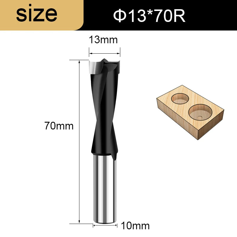 Gang Drill Bit for Wood - 10mm Shank, 70mm Long, Left & Right Rotation