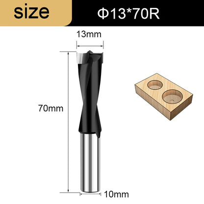 Gang Drill Bit for Wood - 10mm Shank, 70mm Long, Left & Right Rotation