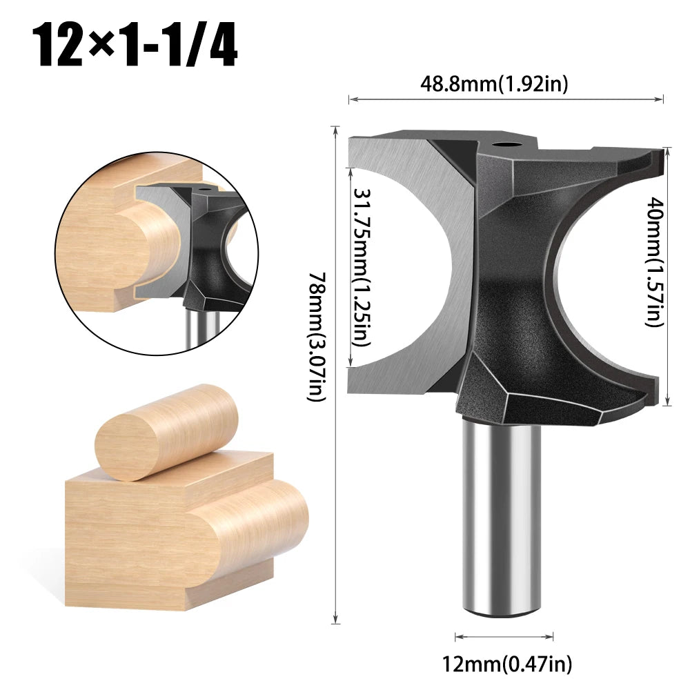 Half round side cutter router bit with 6mm and 12mm shank - image 20 of 24