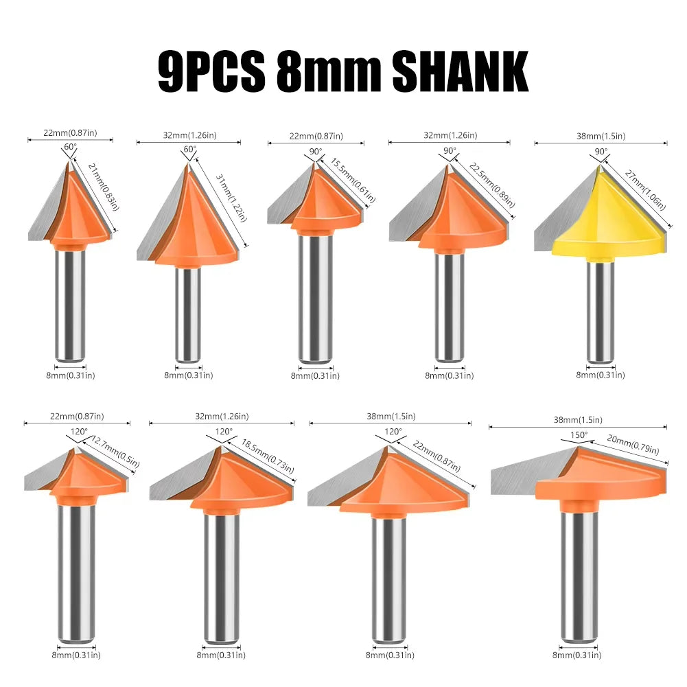 8mm shank V-groove router bit - image 13 of 16