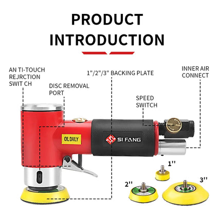 SIFANG Pneumatic Orbital Sander - Air-Powered, 13000 RPM