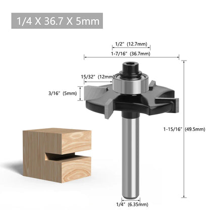 T-Slot Router Bit - 4-Flute, 1/4 Inch Shank