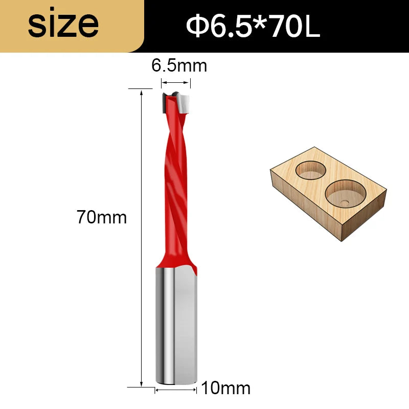 Gang Drill Bit for Wood - 10mm Shank, 70mm Long, Left & Right Rotation