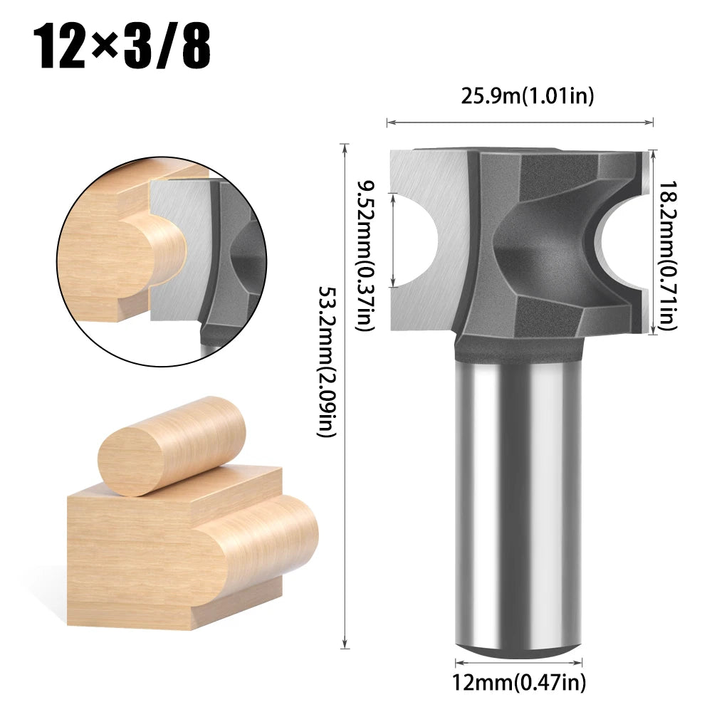 Half round side cutter router bit with 6mm and 12mm shank - image 10 of 24