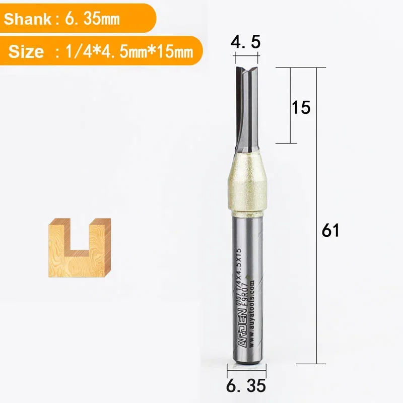 TCT Straight End Mill Router Bit - 1/4in Shank