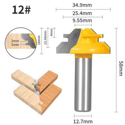 45-degree miter joint cut with lock miter bit
