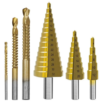 6-Piece Titanium-Coated Metal Drill Bit Set