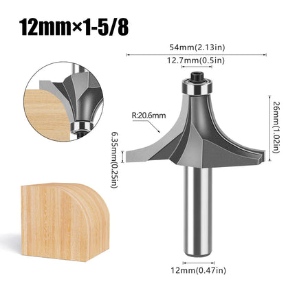 12mm shank round over router bit with bearing - image 11 of 27