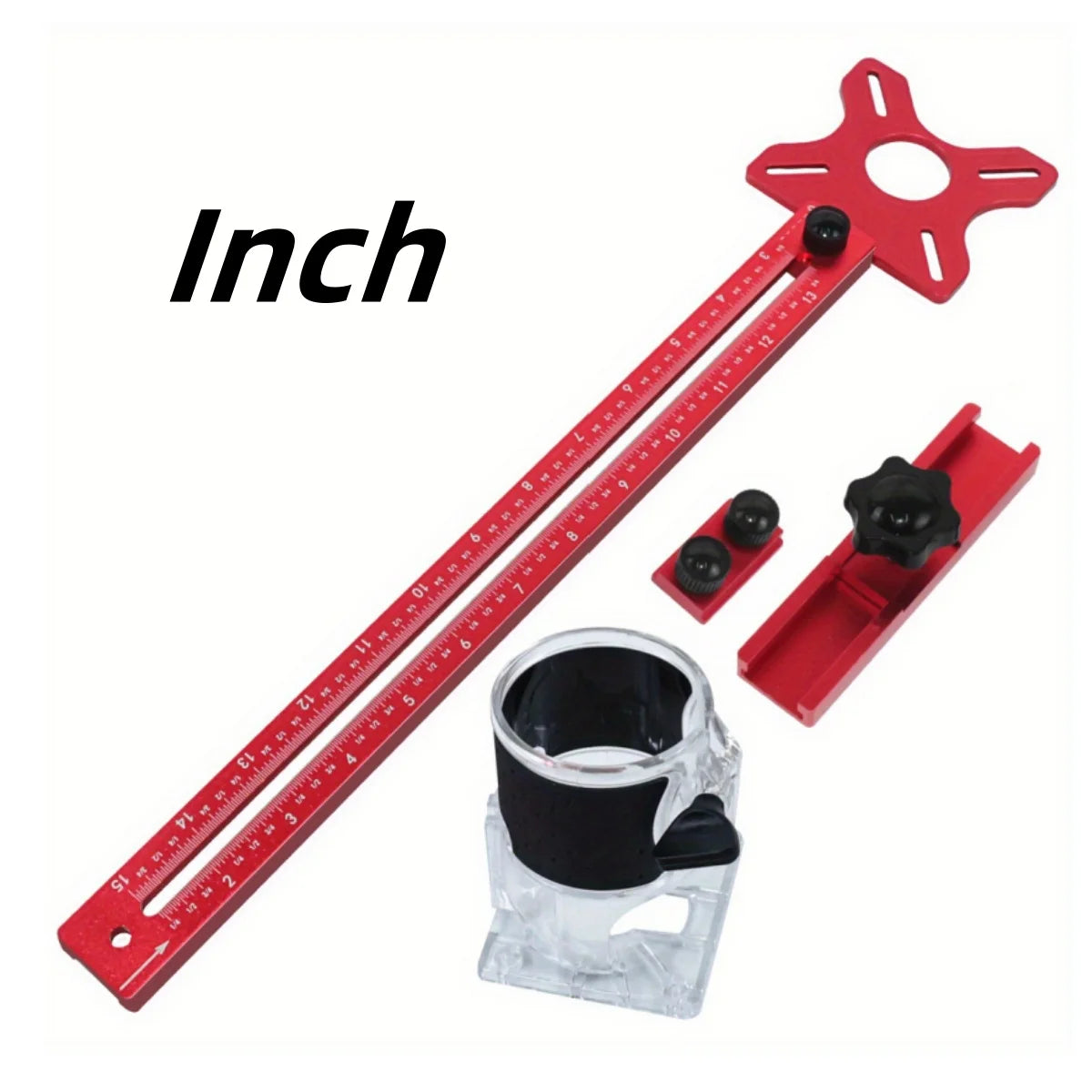 4-in-1 Cabinet Hardware Jig & Router Guide – MM/Inch Circle Cutting Bracket