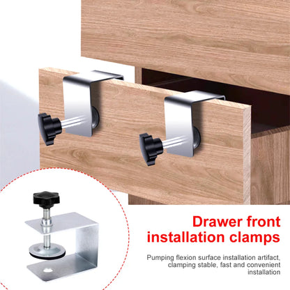 2-Piece Drawer Front Installation Clamps – Steel Cabinet Jig Set