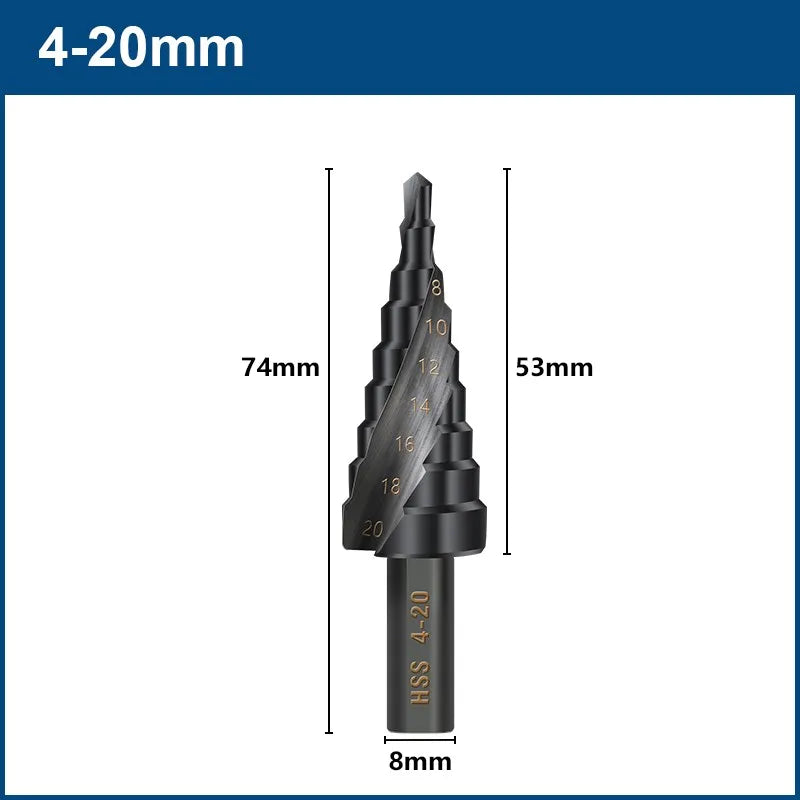 Nitride coated HSS step drill bit set - view 8