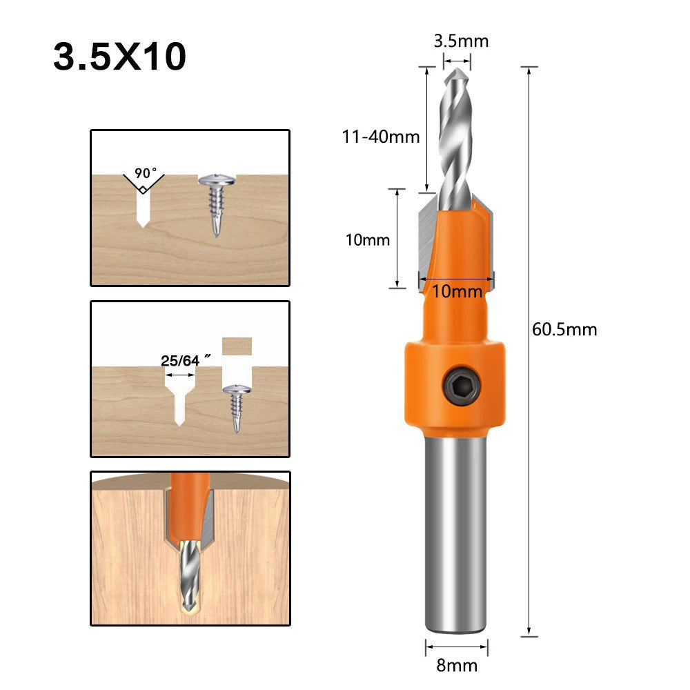 HSS Countersink Bit for Wood - 2.8-4mm, Single & 5-Piece Sets