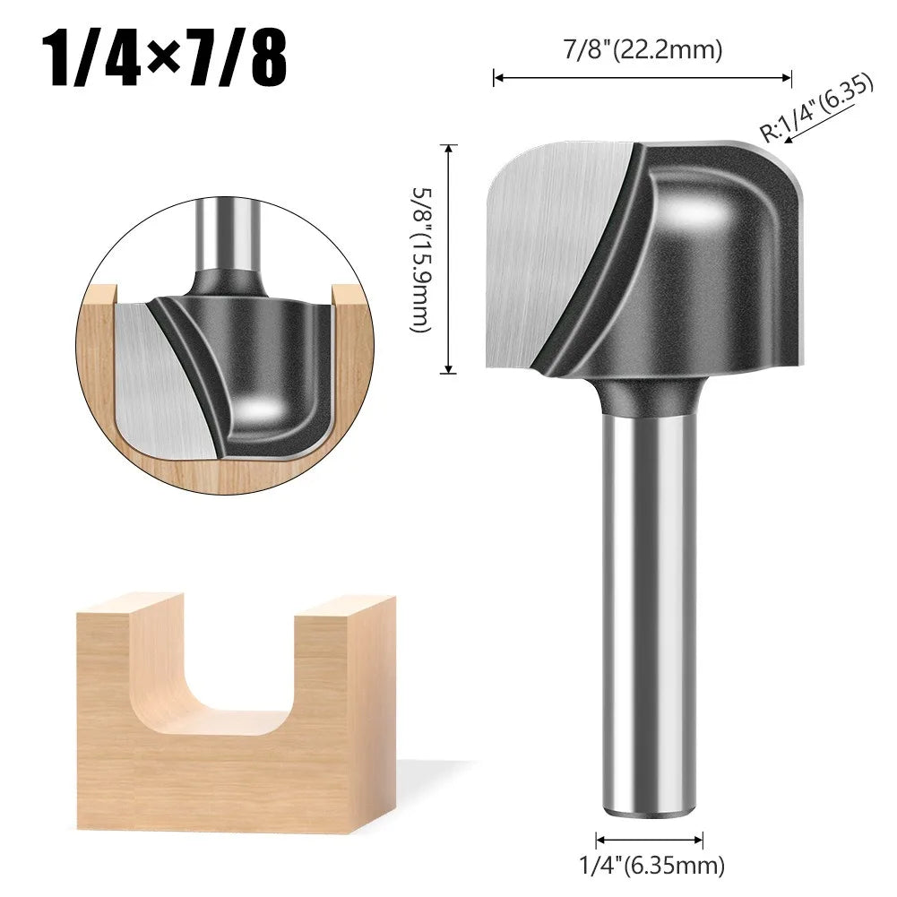 Round bottom double arc router bit with 6mm, 1/4in and 12mm shank - image 14 of 25
