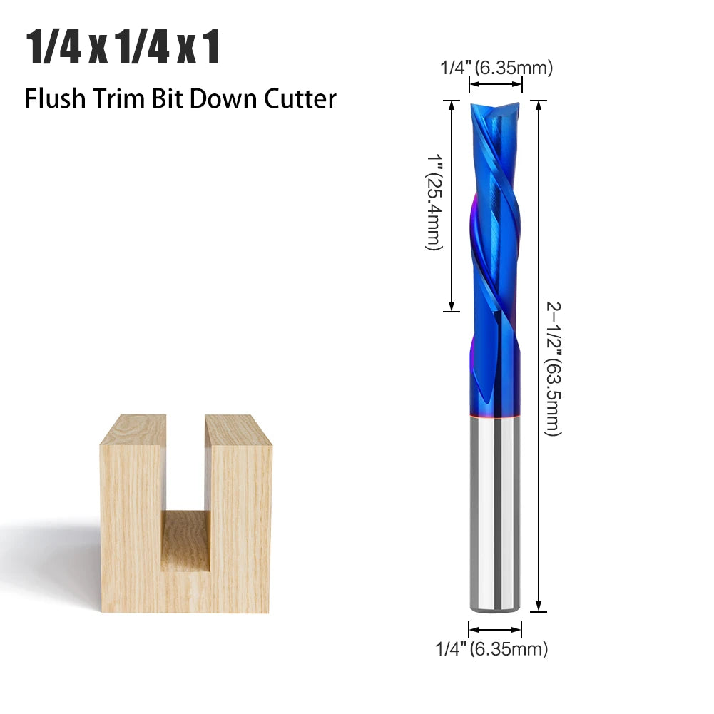 1/4in shank up-cut and down-cut carbide router bit - image 13 of 15