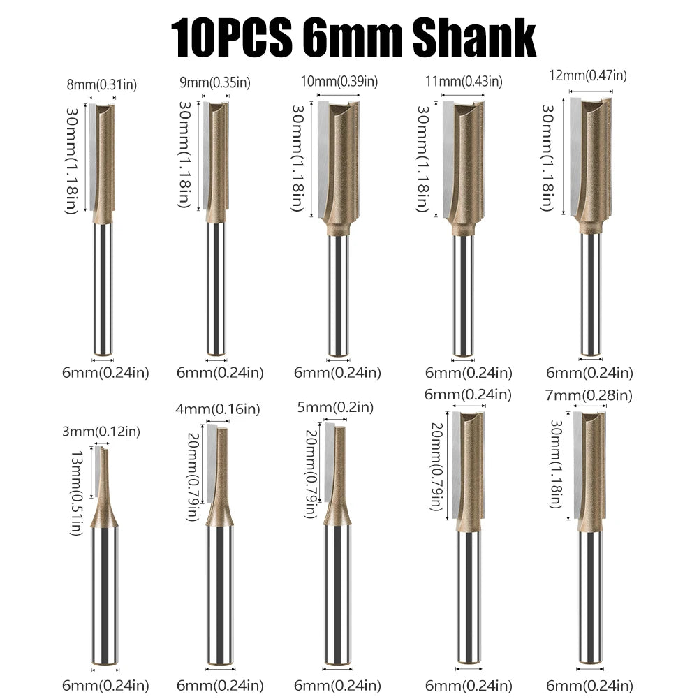 6mm shank straight router bit - image 9 of 29