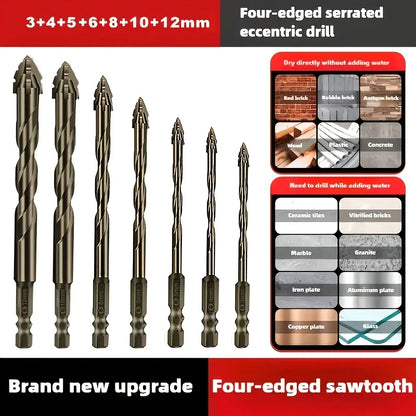 7-Piece Carbide Serrated Drill Bit Set – Dry Tile & Stone Drilling