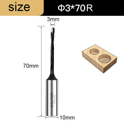 Gang Drill Bit for Wood - 10mm Shank, 70mm Long, Left & Right Rotation